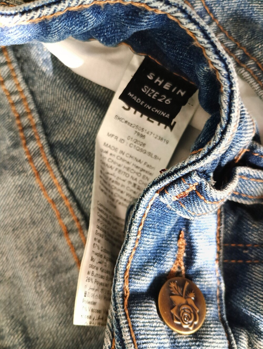 NEW Bohemela Dark Distressed Wash Embroidered Embellished Loose Fit Jeans (26) - Picture 12 of 13